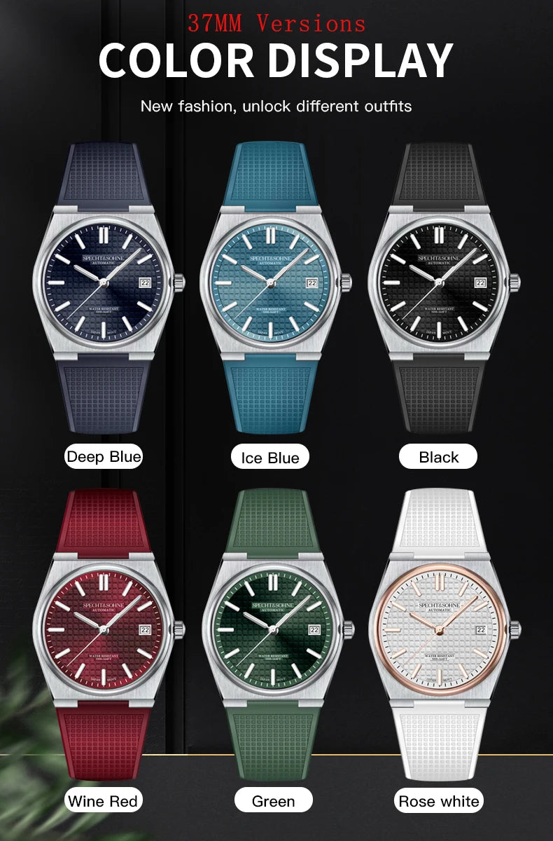 Specht&Sohne New Arrivals Men's Watch Miyota 8215 Automatic Mechanical Watches Stainless Steel 50M Waterproof Relogio Masculino