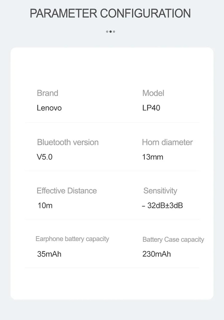 Lenovo LP40 Wireless Bluetooth Earphones TWS Touch Control Headset Gaming Headphones HD Call with Mic Earbuds 2025 New Choice