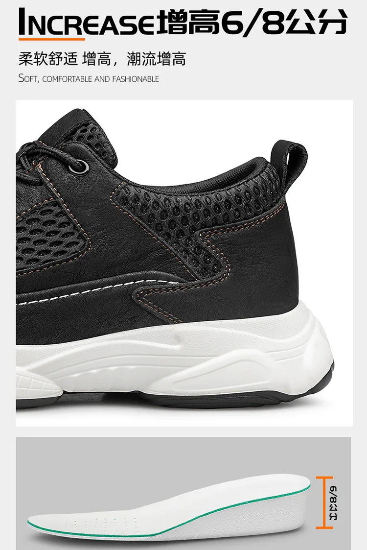 High Man Elevator Shoes Lift Sneakers Men Sports Height Increase Insole 8cm10cm Leisure Fashion Summer Sports Heightening Shoes
