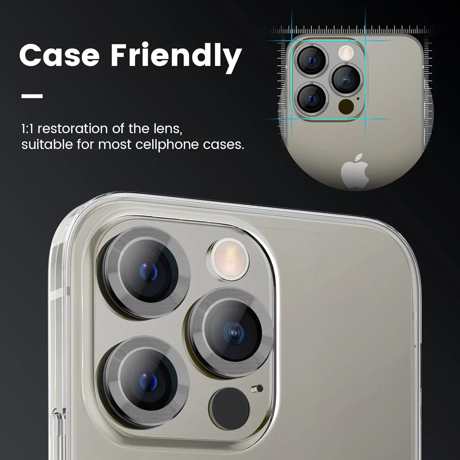 Titanium Gray Metal Tempered Glass Camera Lens Cover Screen Protector For iPhone 15 Pro Max 14 Plus 13 Protection 15Pro 14Pro