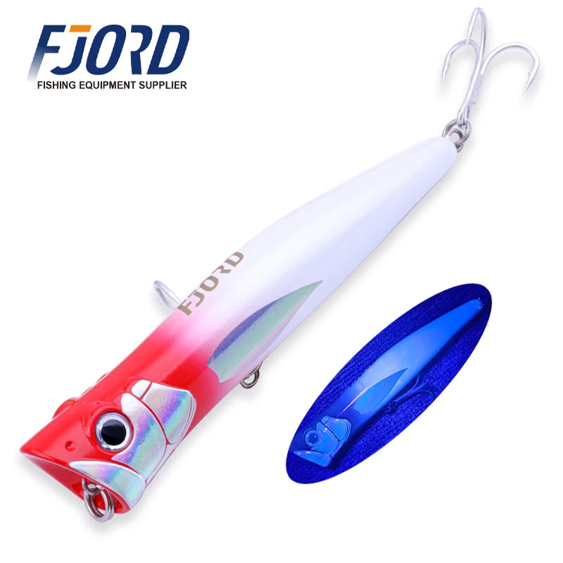 FJORD 180mm 80g Popper Hard Baits Swimbait Big Eye Fish Bait Lures New Arrivals 2025 Fishing Surface Walker Fishing Accessories