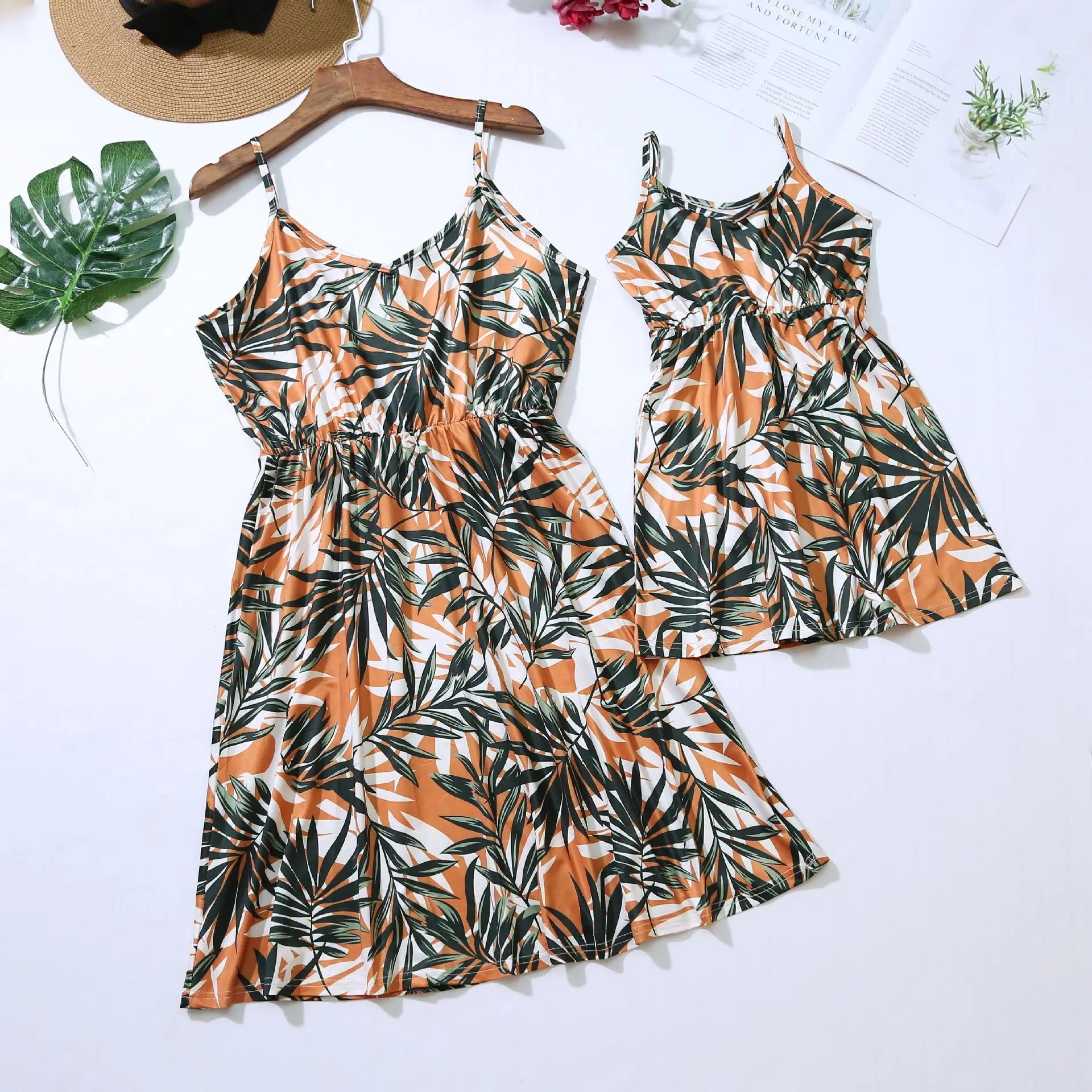 Summer Long Dress Robe Femme Casual Family Matching Outfits Boho Children's Clothing Beach Mother Daughter Dress Vestidos