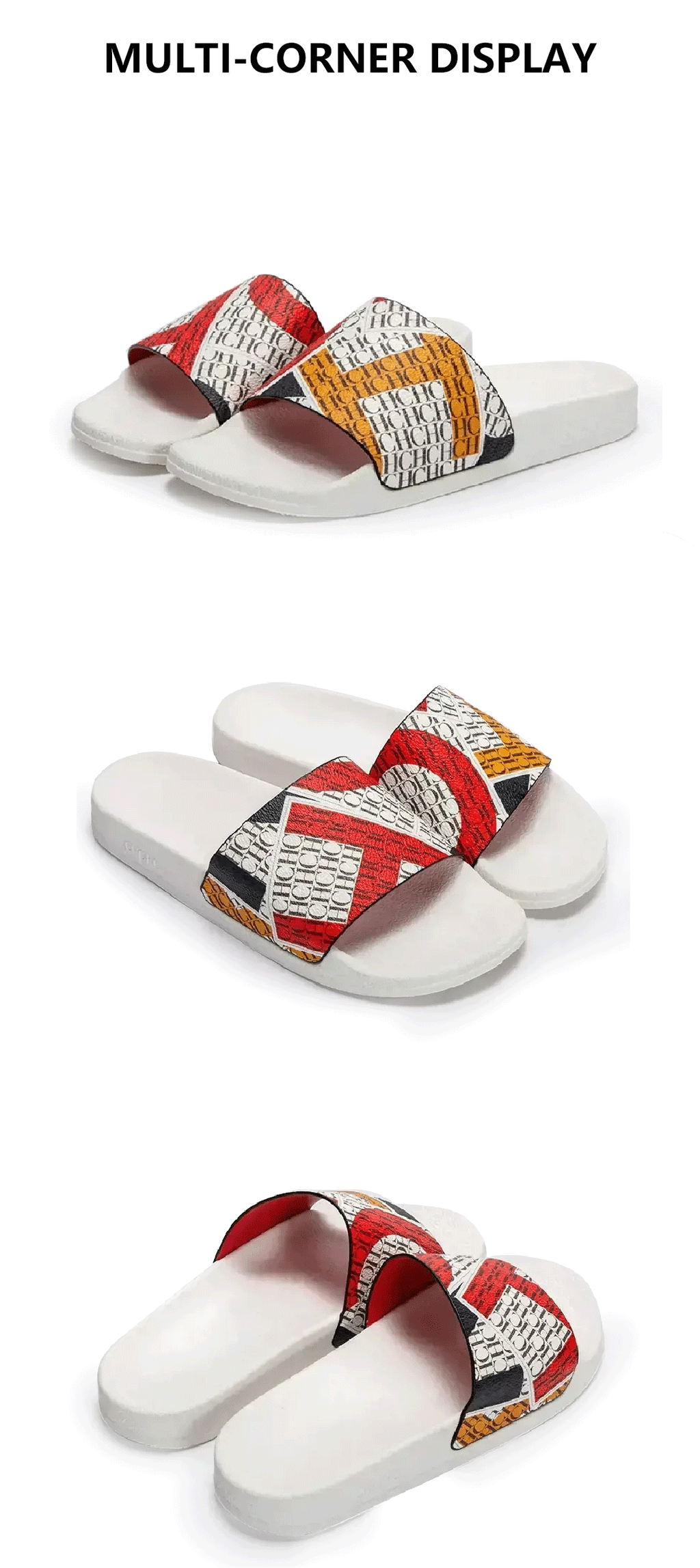 CH Women's Slippers Trendy Style Letter Print Design High Quality Beach Slippers Can Be Worn Out Premium Fashion Women's Casual