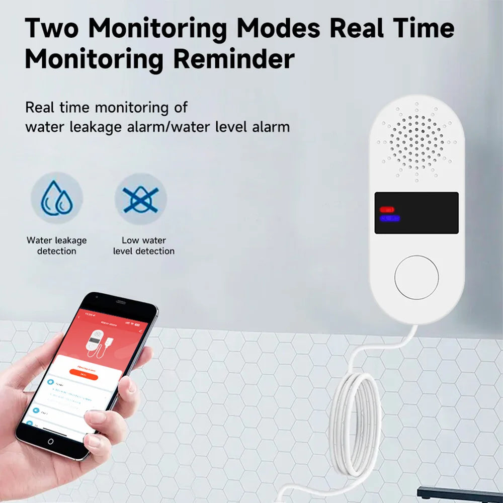Tuya Wifi Water Leak Detector with Sound and Light Alarm 130dB Tuya Water Leak ZigBee Smart Home Water Alarm Sensor App Control