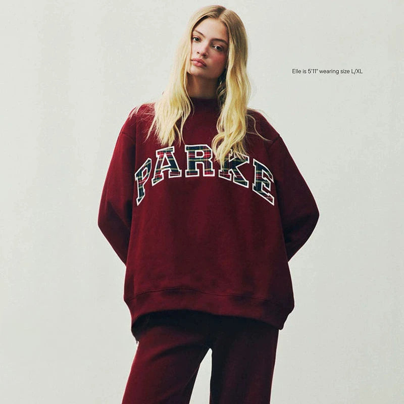 autumn winter Women's Pullover Hooded Sweatshirt with Letter Print and Zipper Closure