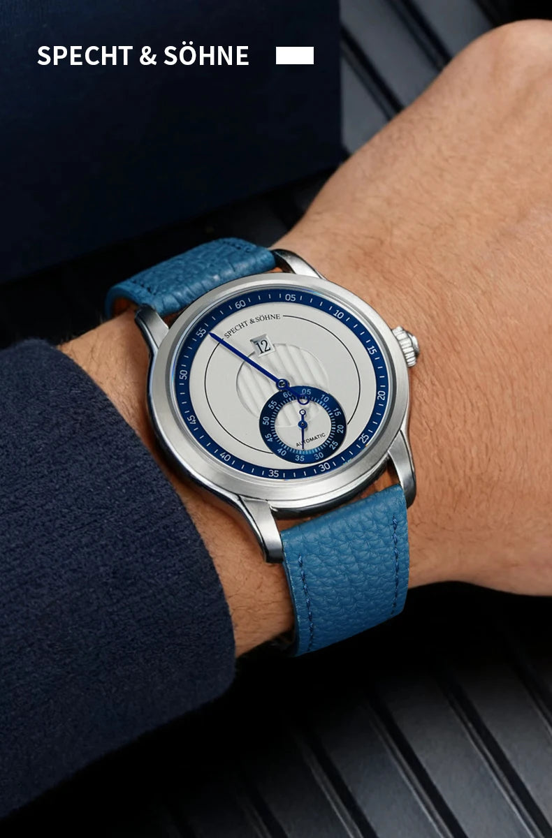 2026 Specht & Söhne New Arrivals Men Automatic Watch 39mm ST17 Jumping Hour Mechanical Wristwatch Sapphire Crystal Reloj Hombre