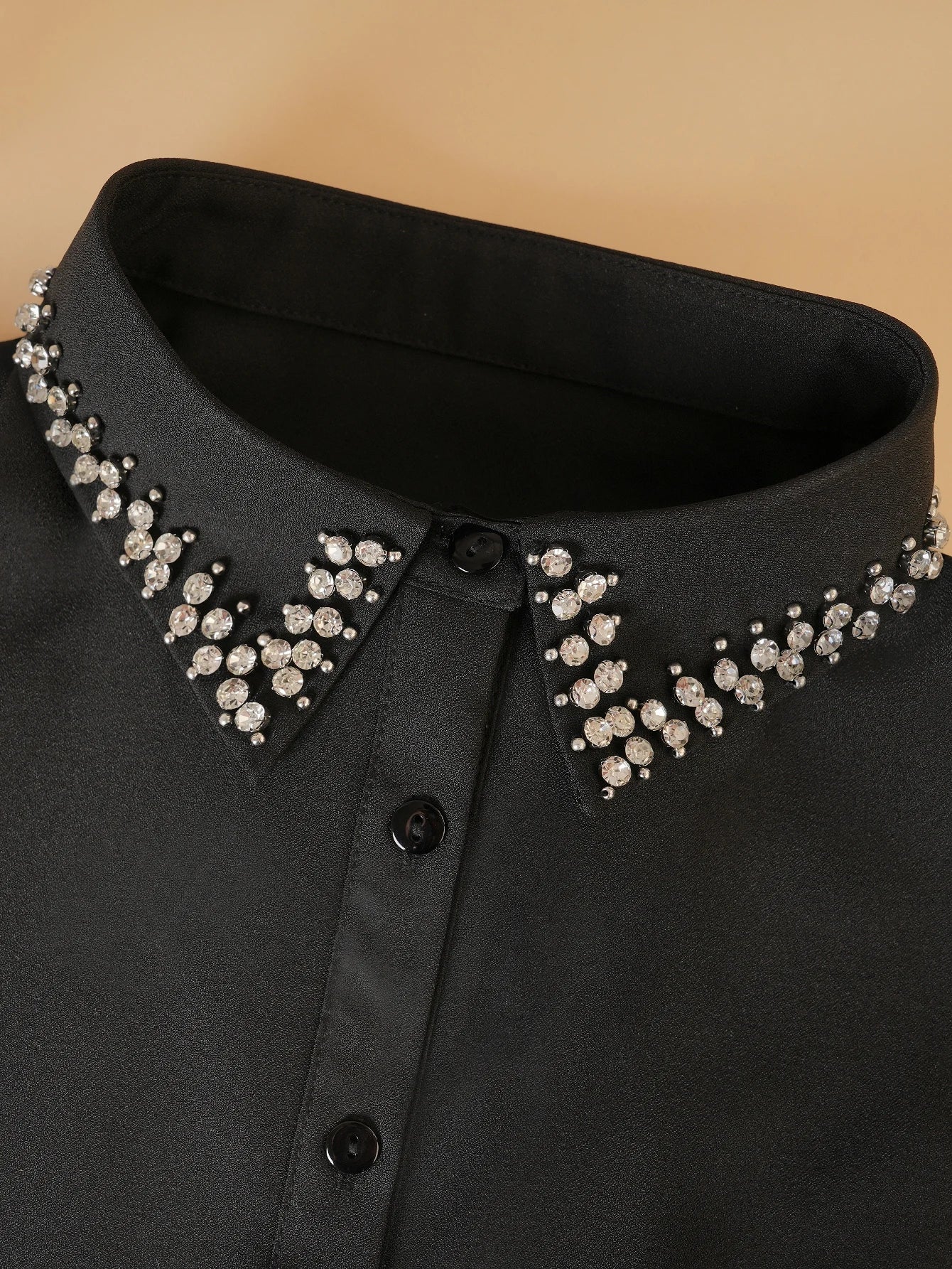 Women's Fashion Solid Color Elegant and Versatile Beaded Detachable Collar for Spring and Summer New Arrivals