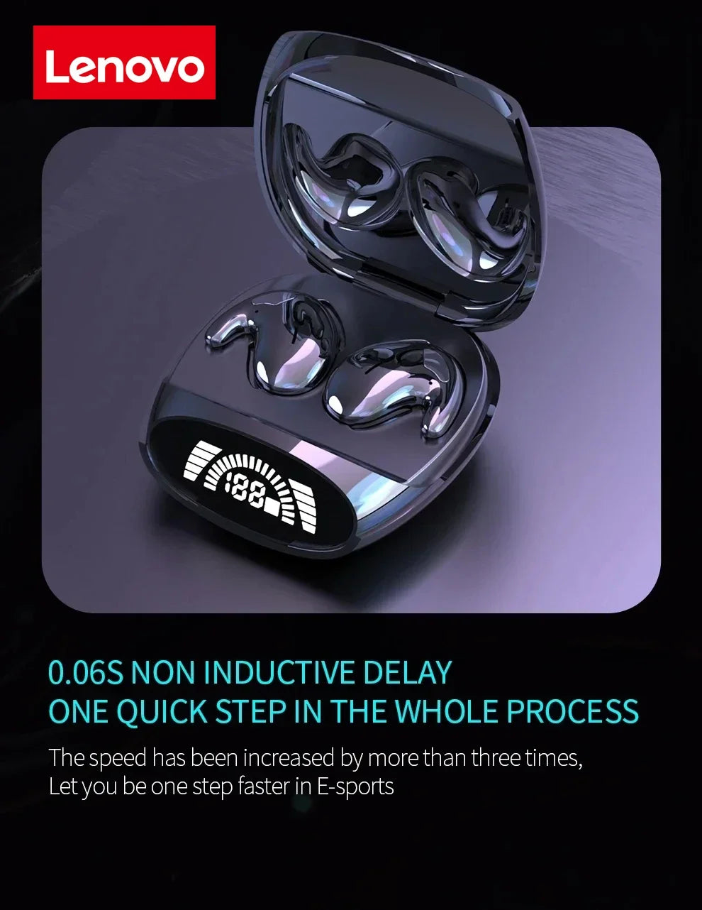 Lenovo Mini Bone Conduction Bluetooth Gaming Earphones HiFi Wireless Earphones Sleep Sports Waterproof Invisible Earphones