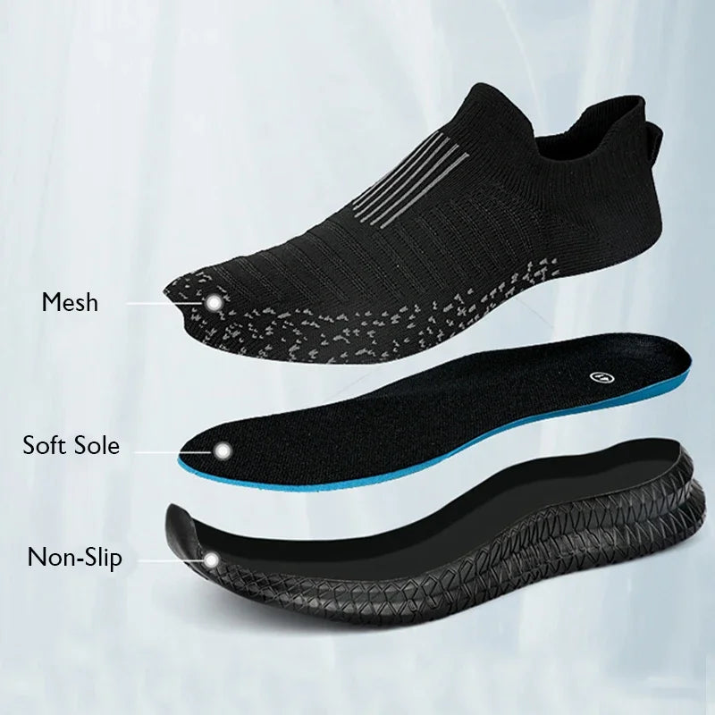 Men Sports Shoes Summer Breathable Casual Socks Shoes Men Pedal Light Sports Running Outdoor Walking Training Tennis Shoes