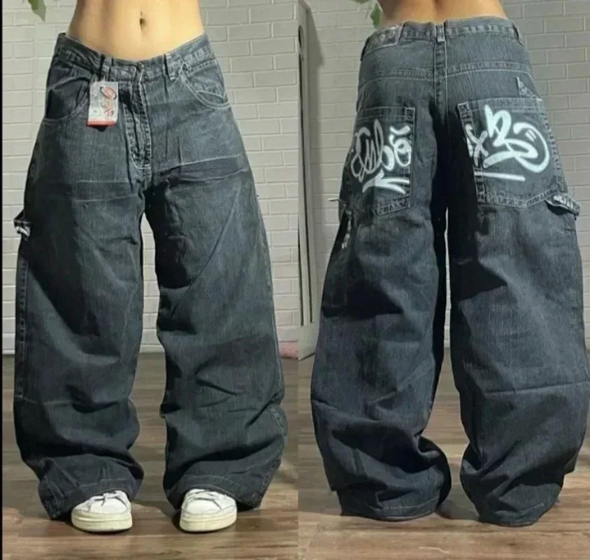 Affliction New Jeans American New Fashion Embroidered Loose Jeans Men and Women Street Casual Floor Mopping Pants