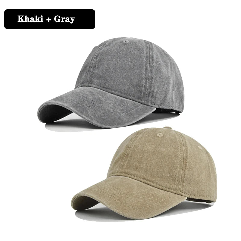 Men Women Baseball Cap Casual Unisex Baseball Cap Vintage Washed Cotton Fits Breathable Adjustable Solid Color Hip-Hop Dad Hat