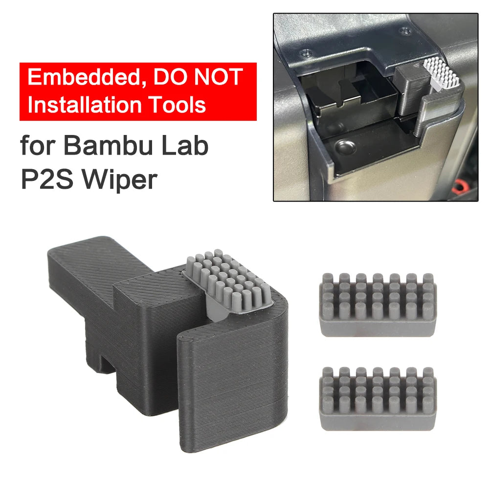 For bambulab P2S Series nozzle silicone wiper Nozzles Brush Hotbed Mounted Scrubbers for Bambu lab Cleaning Tool 3D Printer