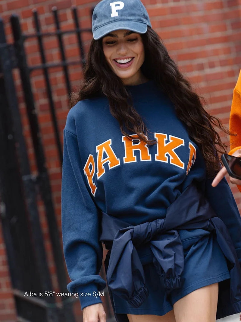 autumn winter Women's Pullover Hooded Sweatshirt with Letter Print and Zipper Closure
