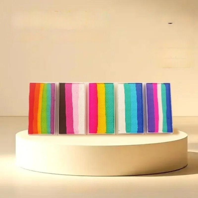 Cross border children's painting pigments, face colors, stage makeup rainbow strips, water-based face wash pigments, water-