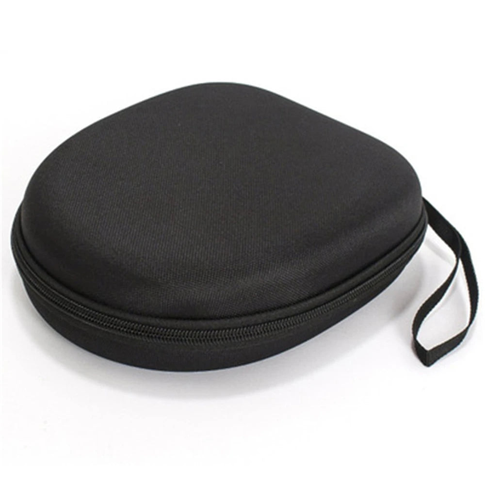 Portable Earphone Storage Bag Protective Hard Shell Black Headphone Carry Hard Case Data Cable Storage Box for Travel Headset