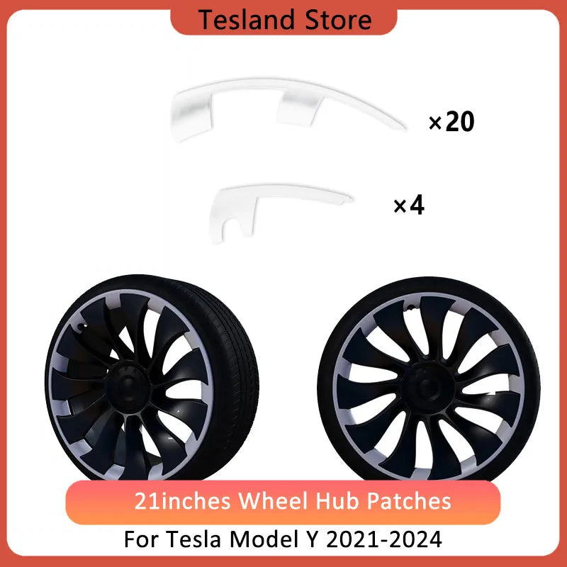 21 Inch Wheel Cover Rim Patch For Tesla Model Y 2021-2023  Uberturbine Hub Cap Protectors ABS Rim Protector 2024 Accessories