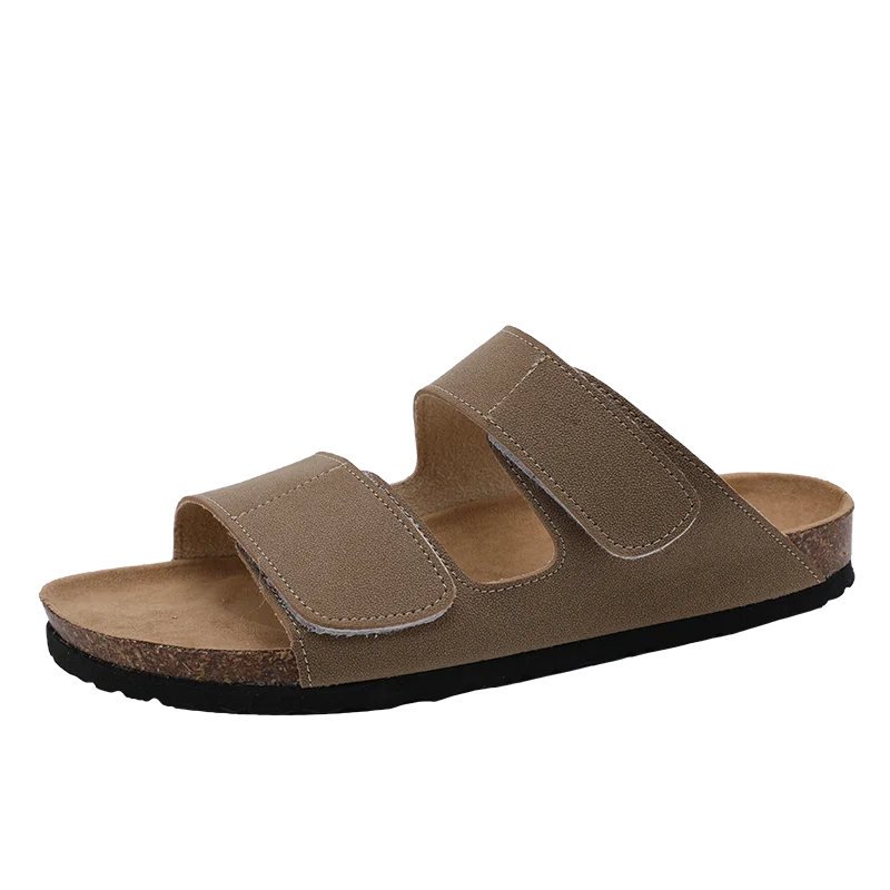 Men's Cork Casual Slippers Summer Outdoor Anti slip Beach Shoes Fashion Youth Breathable Comfortable Versatile Trendy Sandals