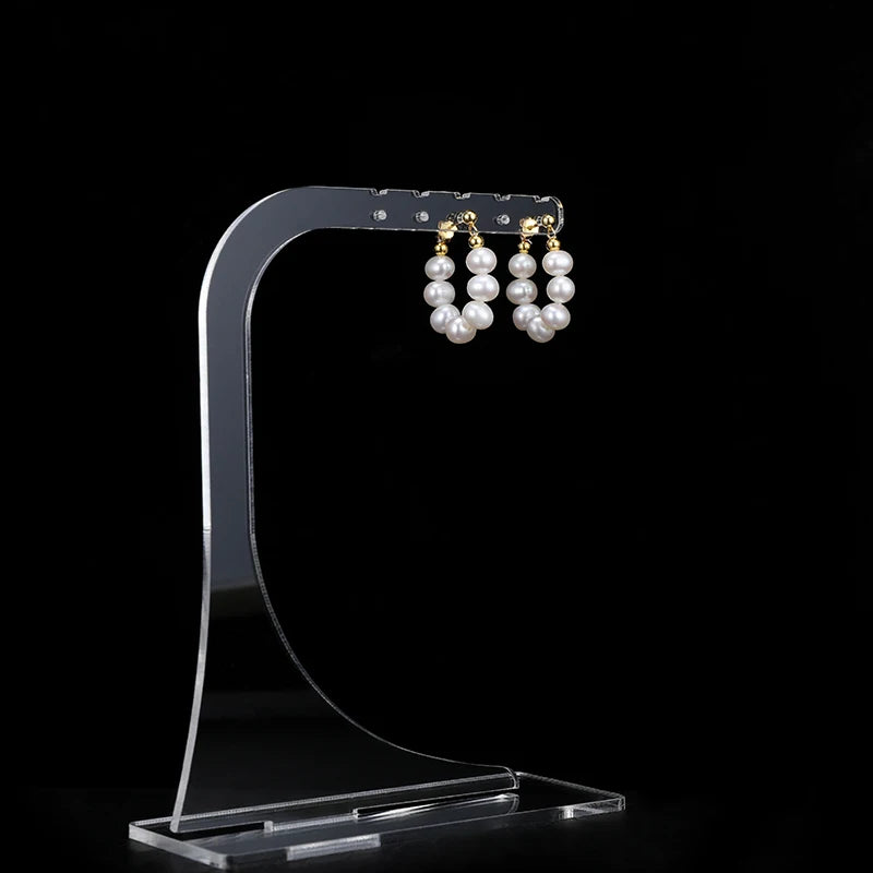 5-6mm Natural Freshwater Pearls Flat Round Shape Earrings 925 Sterling Silver Fashion Trendy Style Jewelry Gifts for Women