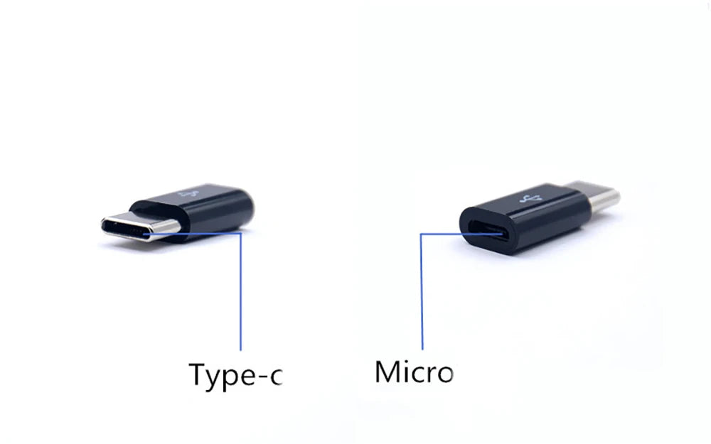 1PCS/5PCS Micro USB Female To Type C Male Adapter Mobile Phone Android Converter Micro-B To USB-C Data Cable Connector