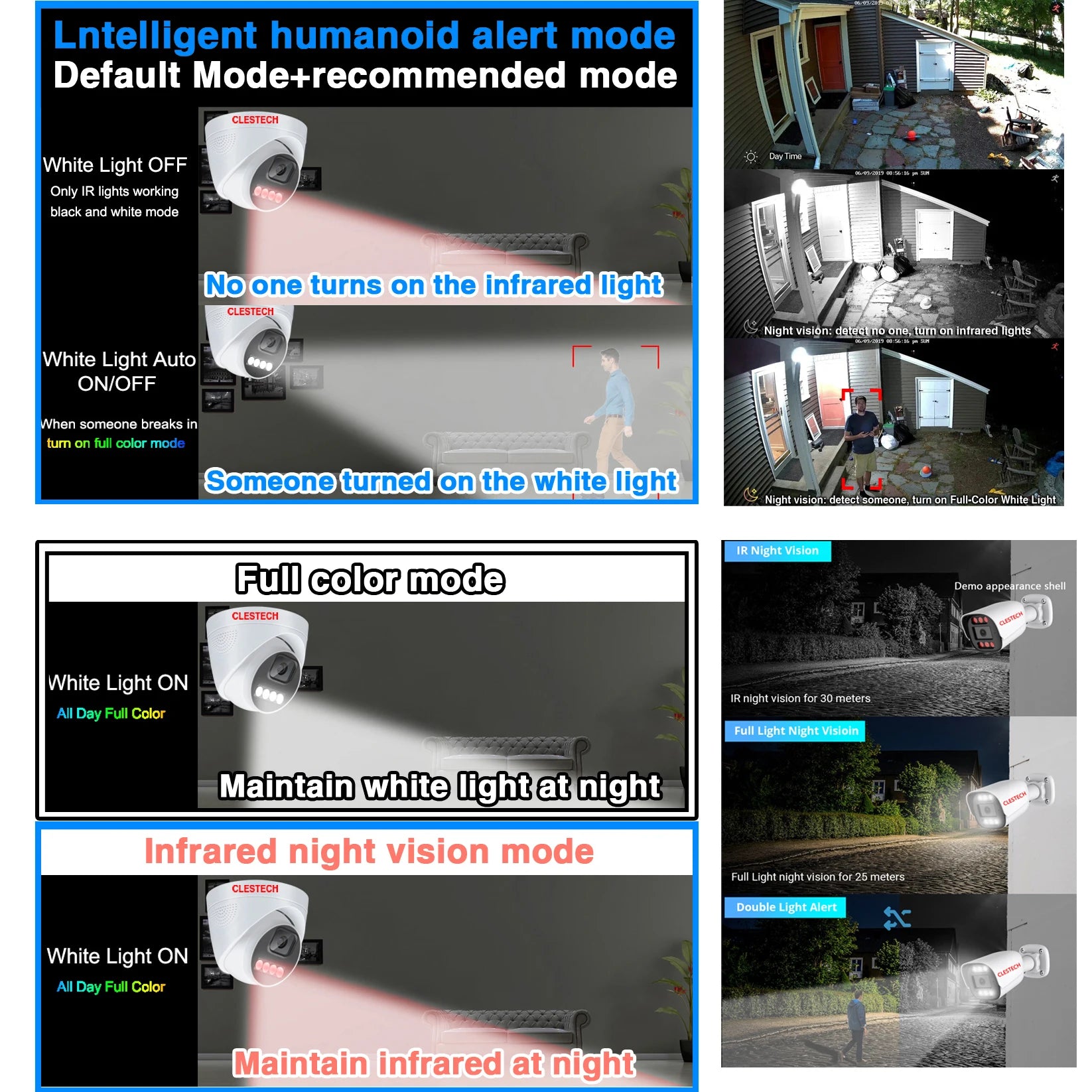 Outdoor IP POE Camera 5MP 4MP Mic Audio Infrared Full Color Dual Light RTSP Xmeye Panoramic Fisheye 1.7mm Waterproof Smart AI