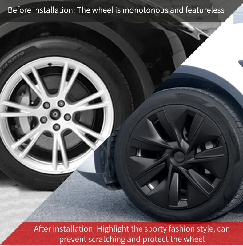 Hubcaps Design for Tesla Model Y 2020-2024 19Inch Gemini Wheel Cover Cap Automobile Cover Wheel Cover Replacement Accessories