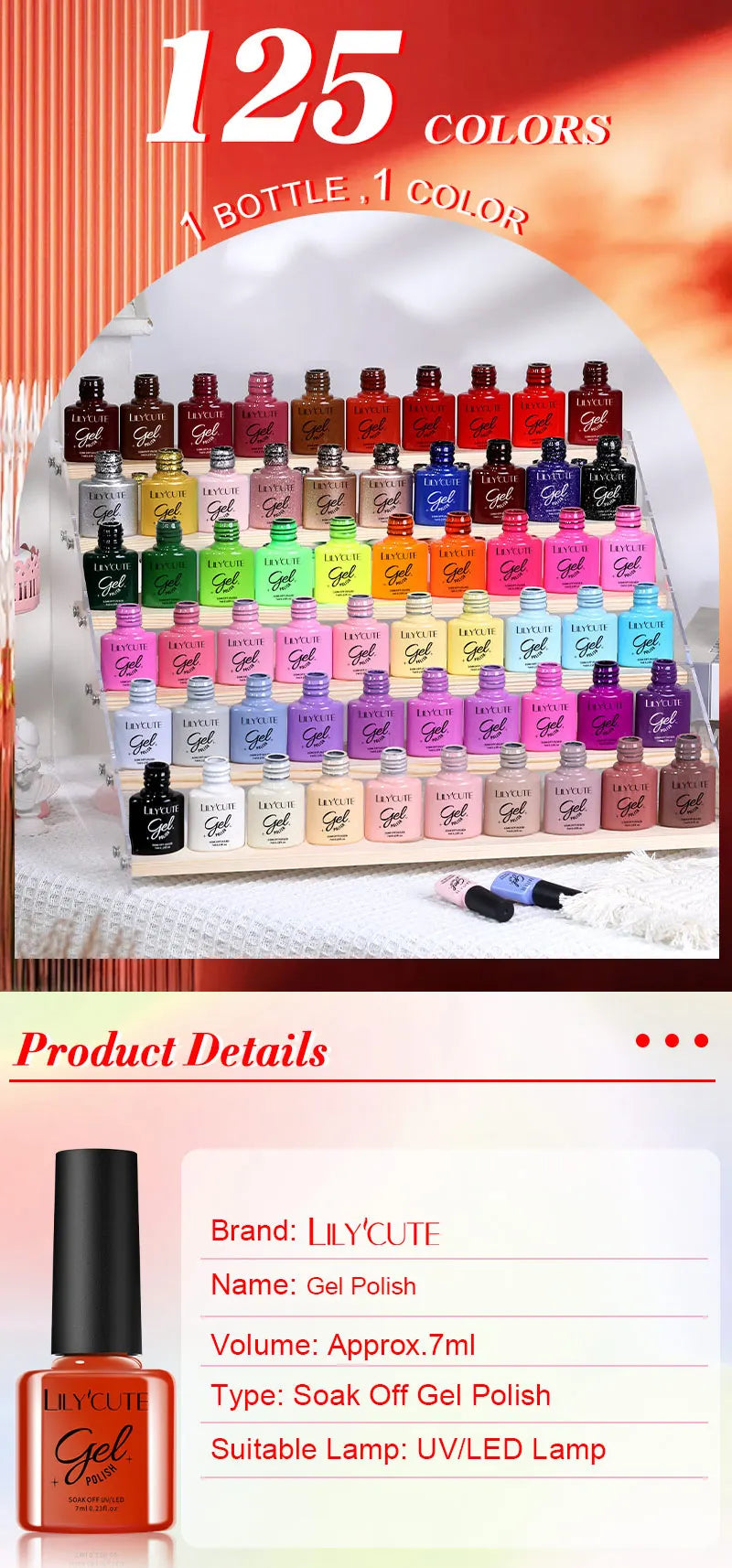 LILYCUTE 7ML طلاء أظافر جل أبيض وأسود، جل أظافر ملون صيفي، جل UV شبه دائم، جل أظافر UV LED قابل للنقع.