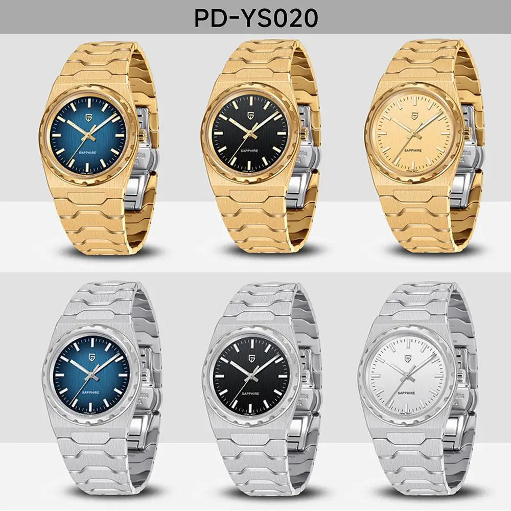 2025 V2 PAGANI DESIGN 222 men's Quartz Watch VJ21 37MM Sapphire Stainless steel Waterproof luminous Watches for men PDYS020