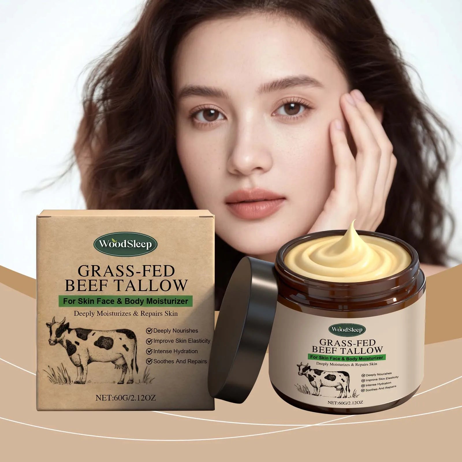 Face Body Massage Tallow Balm Natural Whipped Hydrating Lotion Brightening Skin Oil Control Shrink Pores Firming Lifting Cream