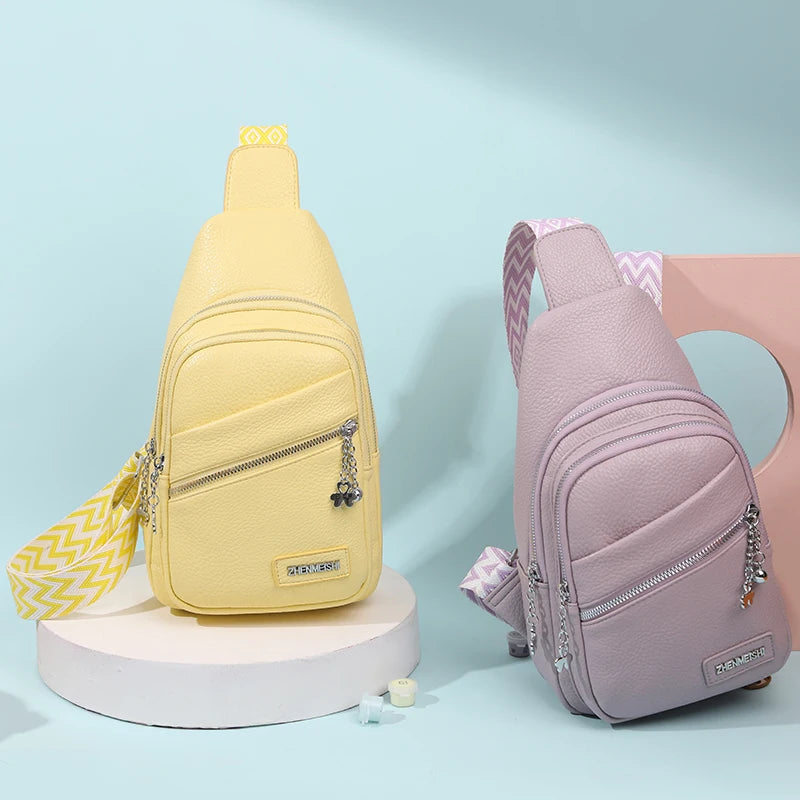 Women Bag Chest Bag Summer Creative Style Shoulder Wear Resistant Messenger Bag PU Leather Crossbody Bag Sling Bags for Woman