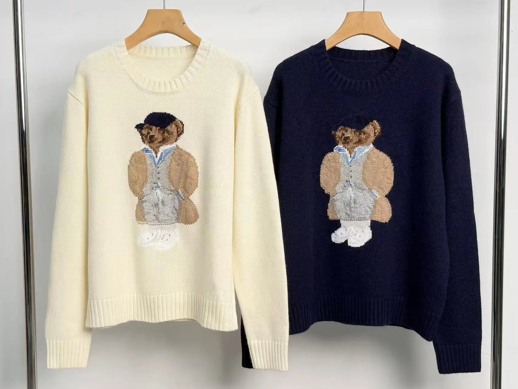 2025 New Autumn/Winter Women's Sweater High Quality Fashion Exquisite Cartoon Jacket  RL Teddy Bear 90% Wool+10% Cashmere Hoodie