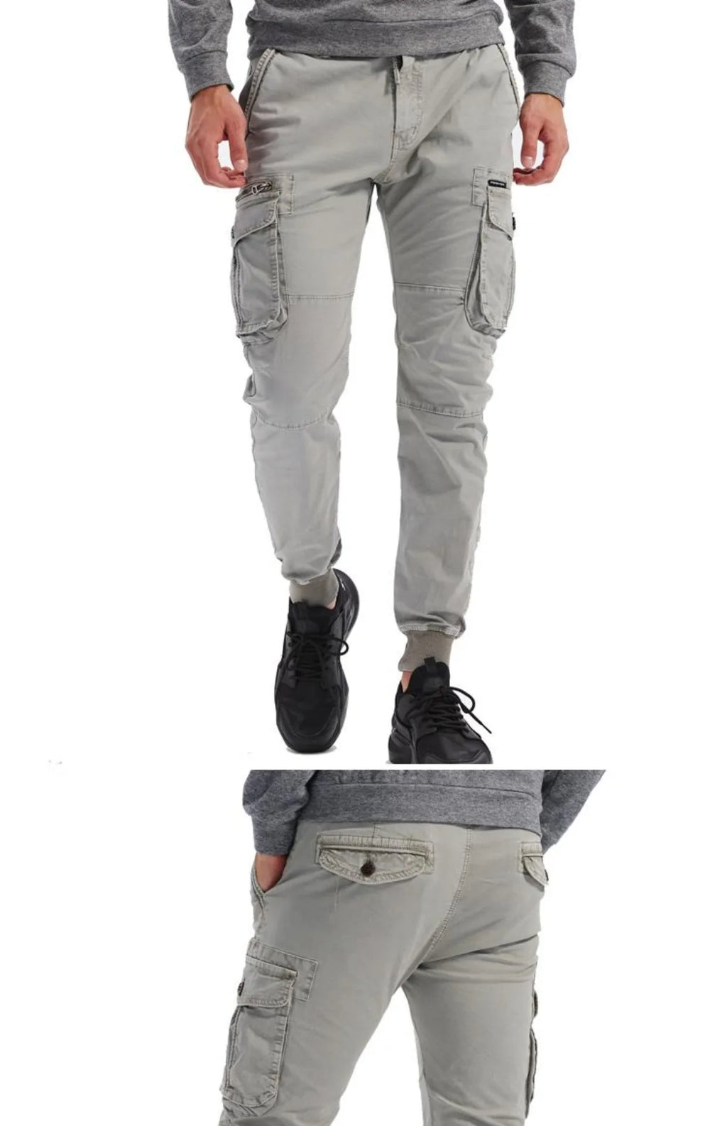 Spring Summer Men's Casual Fashion Work Pants Cuffed Multiple Pockets Slim Fit Youth Leisure Trousers Trendy Brand