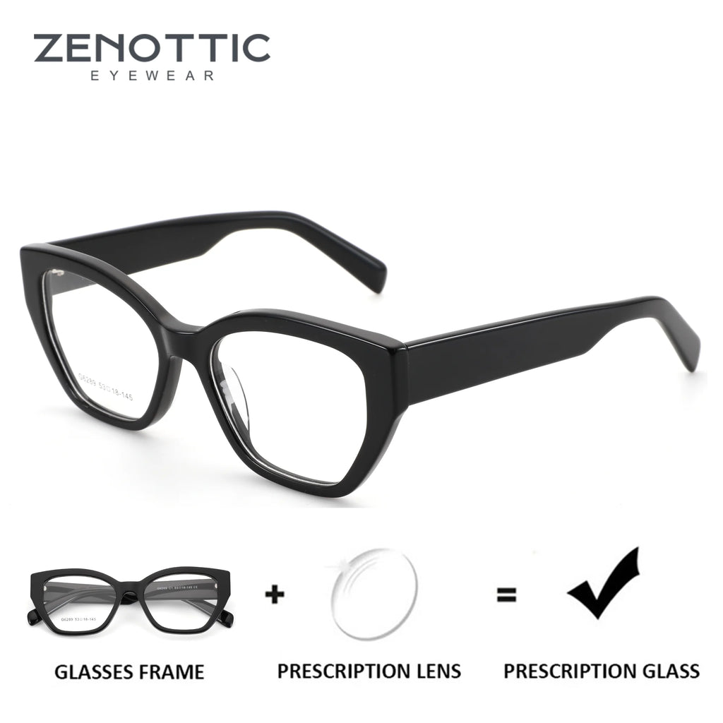 ZENOTTIC (S Size) New Arrivals Square Prescription Eyeglasses Handmade Acetate Butterfly Optical Glasses for Women