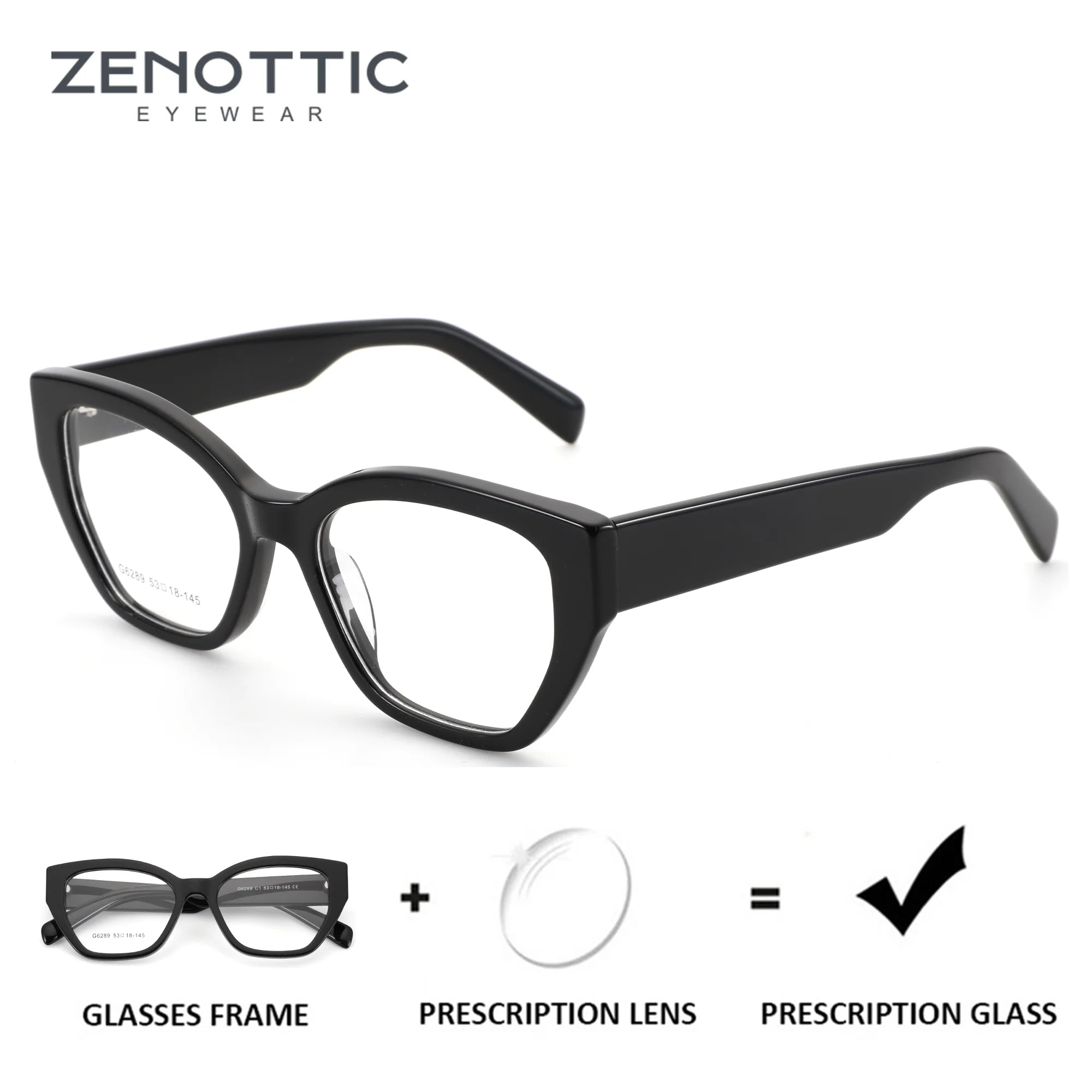 ZENOTTIC (S Size) New Arrivals Square Prescription Eyeglasses Handmade Acetate Butterfly Optical Glasses for Women