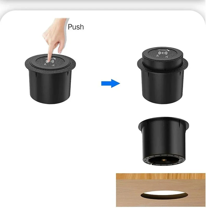 3 in 1 Wireless Charger Built in Type-C USB Ports Desktop Embedded Charging Station for iPhone 17 Xiaomi Airpods Mobile Phone