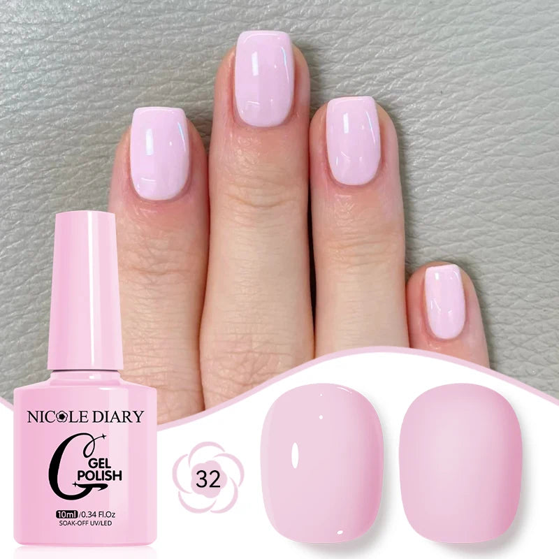 NICOLE DIARY Glass Beads Cat Magnetic Gel Nail Polish Spring Summer Gel Nail Sparkly Gel Varnish Soak off Nail Manicure Art