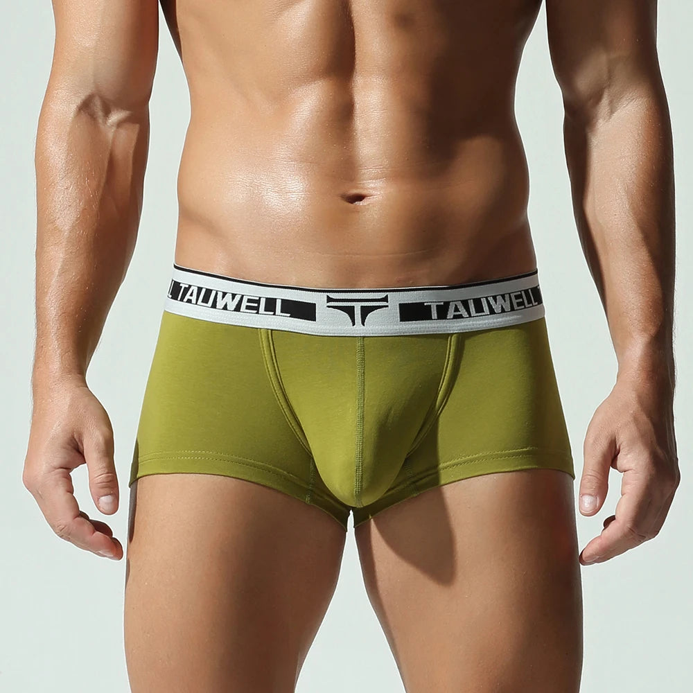 TAUWELL Low-Waist Buttoned Boxer Shorts for Men with U Convex Pouch Sexy Male Panties New Arrivals Comfortable Underwear