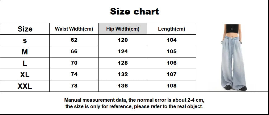 2025 Summer New Drape Wide Leg Jeans Elastic Versatile Ins Trendy Versatile Trousers Harajuku Jeans for Women Denim Pants
