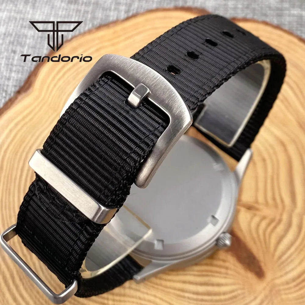 Tandorio Mechanical 40mm 50-Fathoms Style Men Watch Miyota8215/PT5000 Movt Domed Sapphire Glass Waterproof Wristwatch Luminous