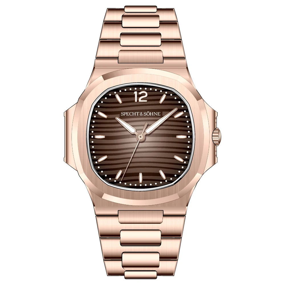 Specht & Söhne New Arrivals 5711 Watches For Men Ultrathin Steel Sapphire Crystal Mess Pink Quartz Watch Relogio Masculino 40MM