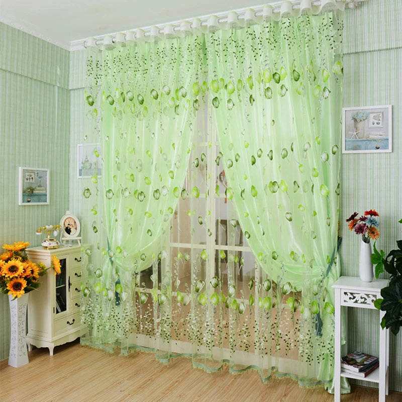 1Pc Modern Tulip Window Screen Living Room Bedroom Door Kitchen Drape Curtain Home Decoration Supplies 2030