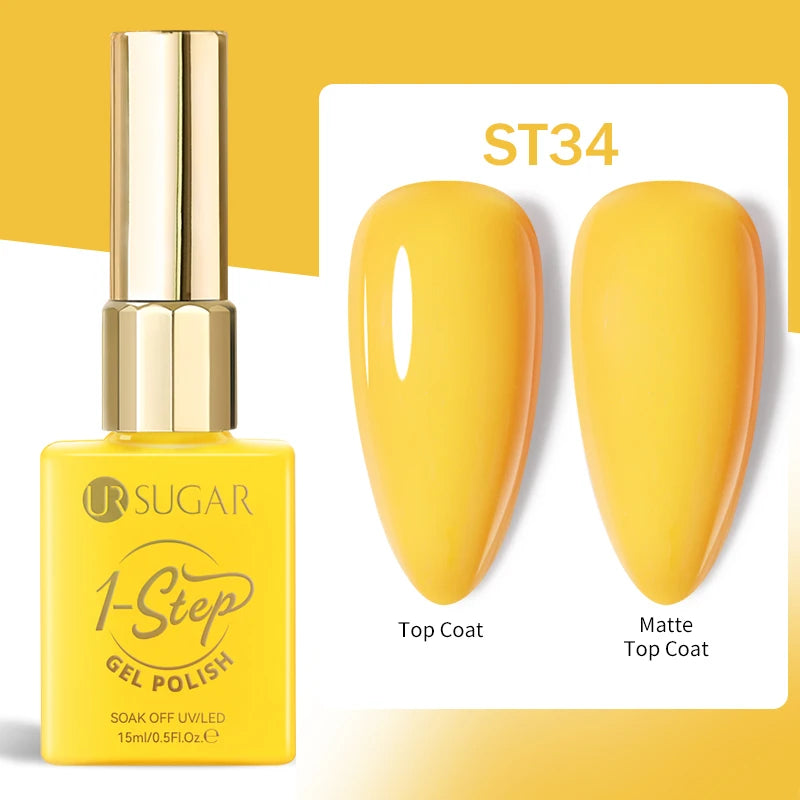UR SUGAR 1-step Gel Polish 12ML Glitter Nail Spring Summer White Nude Pink Gel Nail Polish 3 IN 1 No Need Base Gel and Top Coat