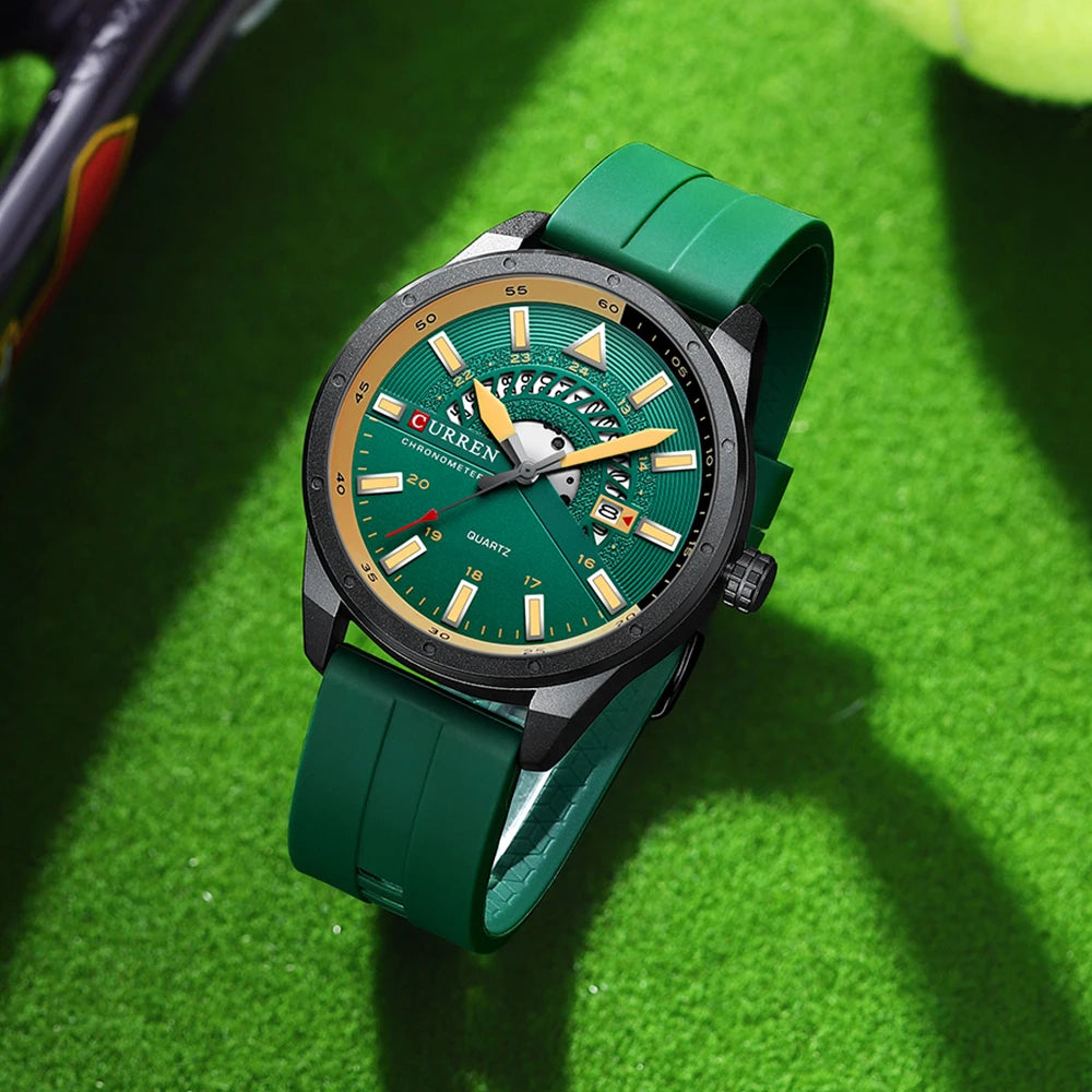 CURREN 8421 Men's Watch Luxury Men's Quartz Watch Breathable Leather Strap Waterproof Business Casual Sports Men's Watch