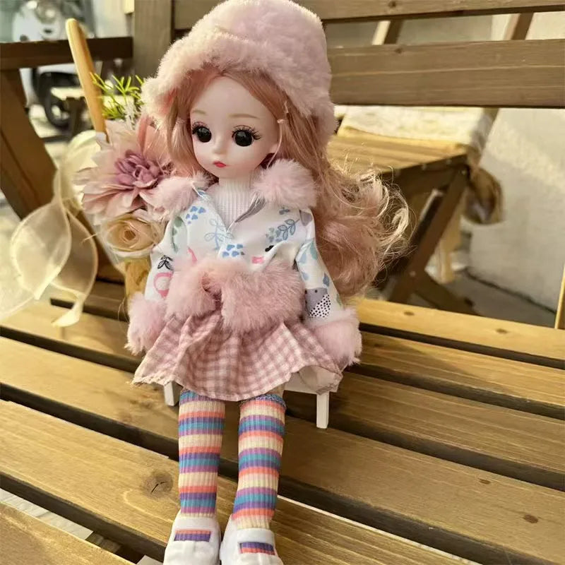 2025 New Winter Clothes 6 Points BJD Doll Dress Up Suit 30cm Doll Decorative Clothing Jacket Dress Only Clothing