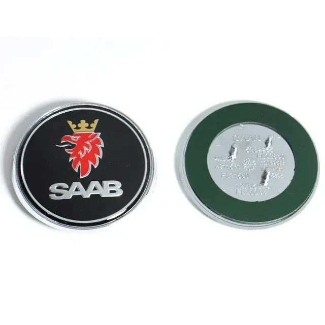 68mm 2 3 Pins SAAB Car Front Hood Bonnet Logo Rear Trunk Bumper Badge For SAAB 9 3 9 5 9-3 9-5 SAAB Emblem Sticker Accessories