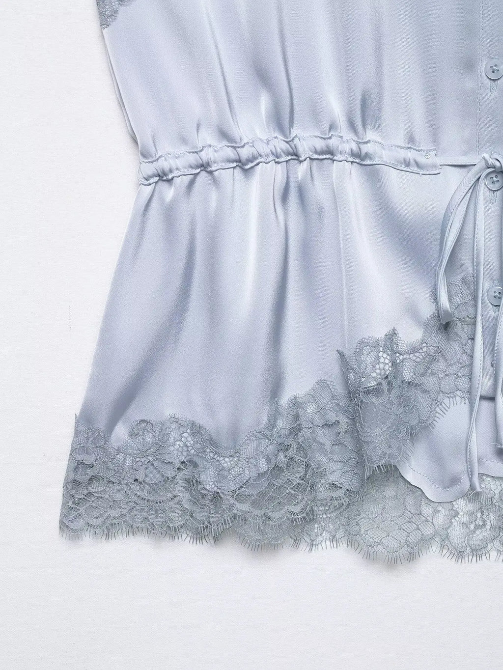 KONDALA Lady Chic Satin Strappy Top 2026 Spring Summer Romantic Holidays Lace Suspender Top Women High Street Trendy Cute Tops