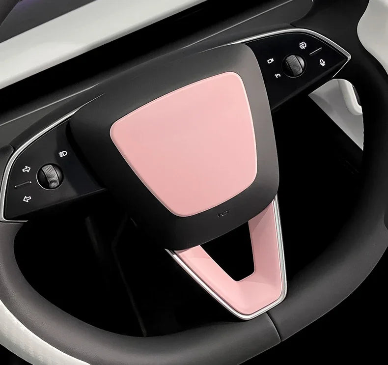 For Tesla Model 3 Highland 2024 Car Accessories Steering Wheel Patch Decorative Protective Cover Sticker Steering Wheel Sticker