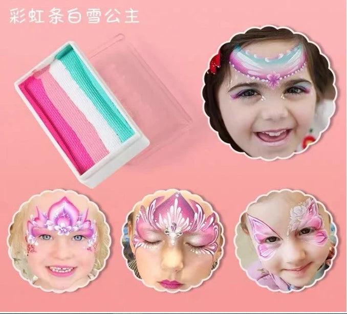 Cross border children's painting pigments, face colors, stage makeup rainbow strips, water-based face wash pigments, water-