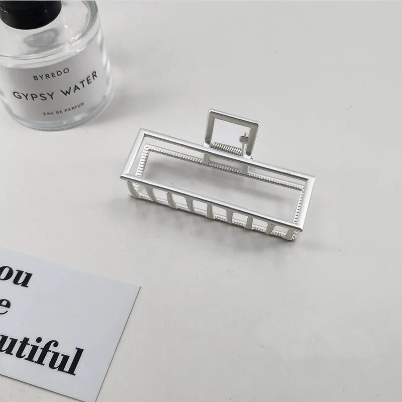 GoldHollow Geometric Hair Clips Metal Hair Claw Cross Hairclip Headband Hairpin Sliver Hair Crab Women Fashion Hair
