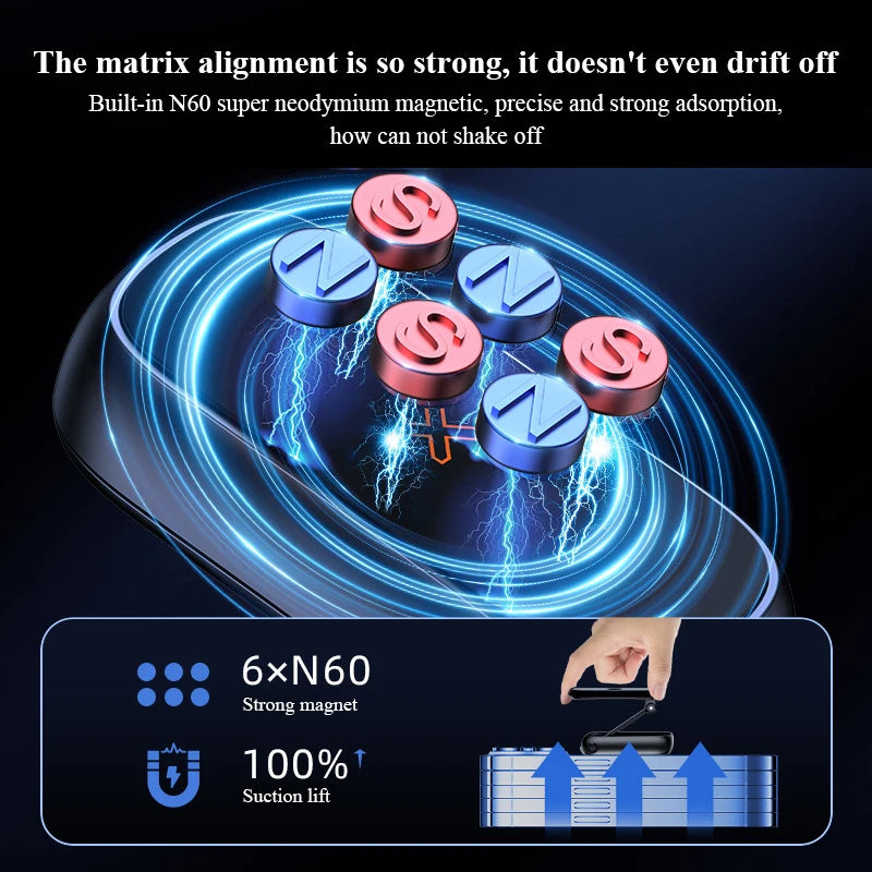 Magnetic Car Mount All-Metal Strongest Magnet Foldable Phone Holder for Car Dashboard Tesla Phone Mount For iPhone