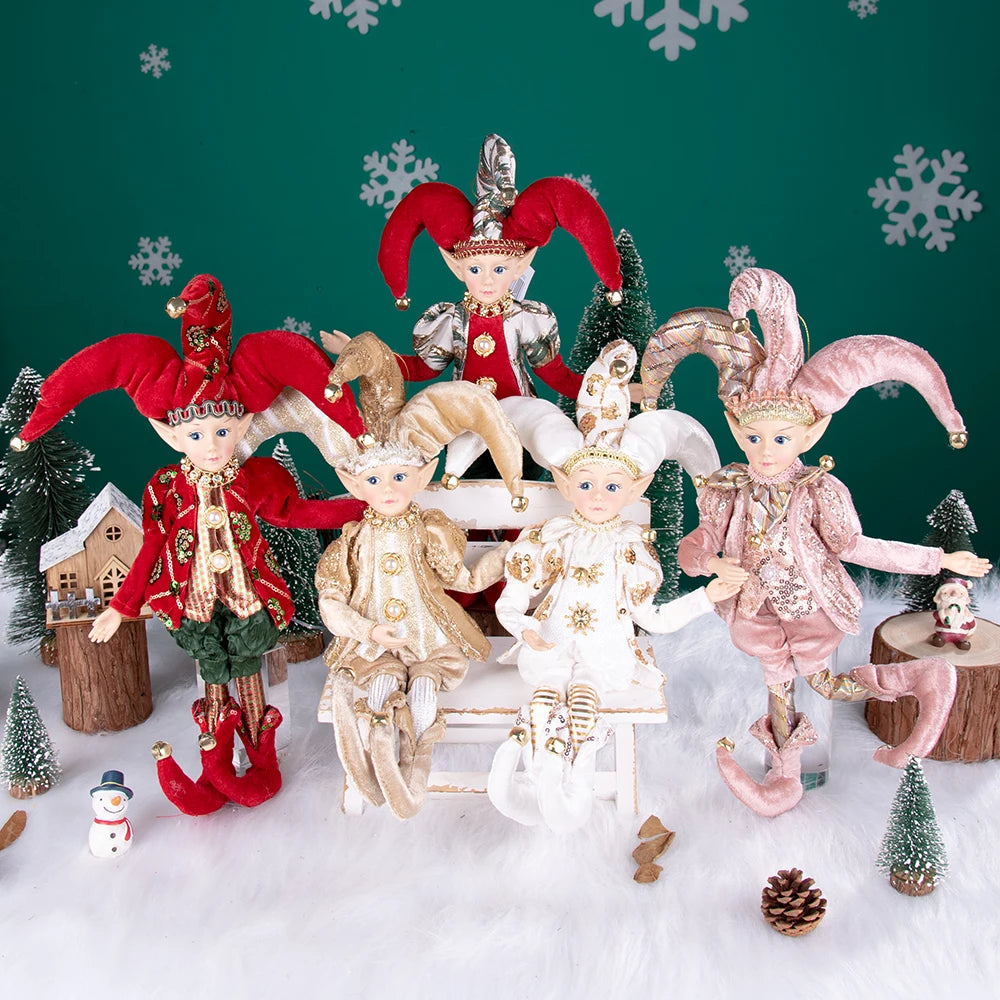 New Arrivals Christmas Decor Handmade New Year Decor Hanging Sitting Elf Plush Doll Christmas Tree Hanging Ornament Xmas Gift
